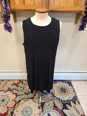Cynthia Rowley Black Sleeveless Stretch Jersey Dress Rayon Spandex Womens 3x